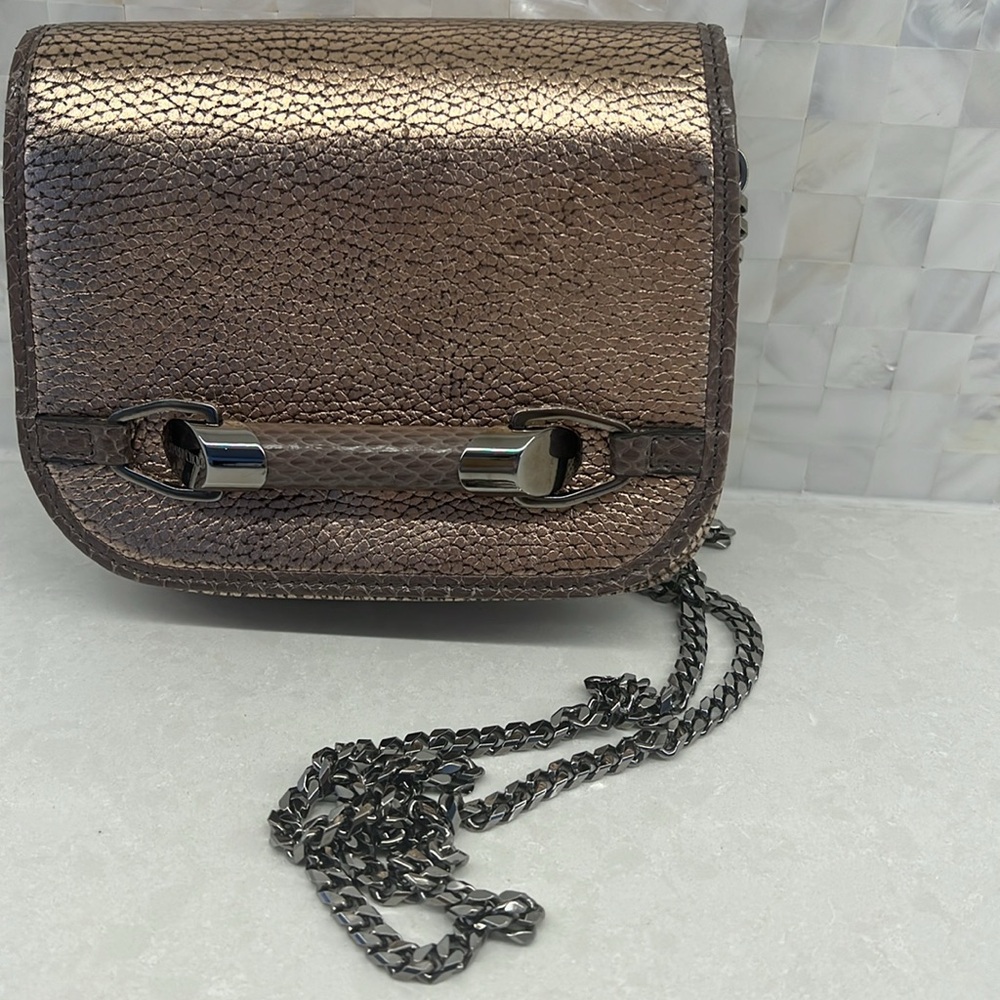 Bronze Jimmy Choo with silver chain one zipper pocket  PRICED TO SELL